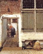 VERMEER VAN DELFT, Jan The Little Street (detail) wt USA oil painting artist